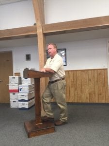 Art Hubbard, Director of Facilities updates the BOE on needed repairs to the Performing Arts Center 